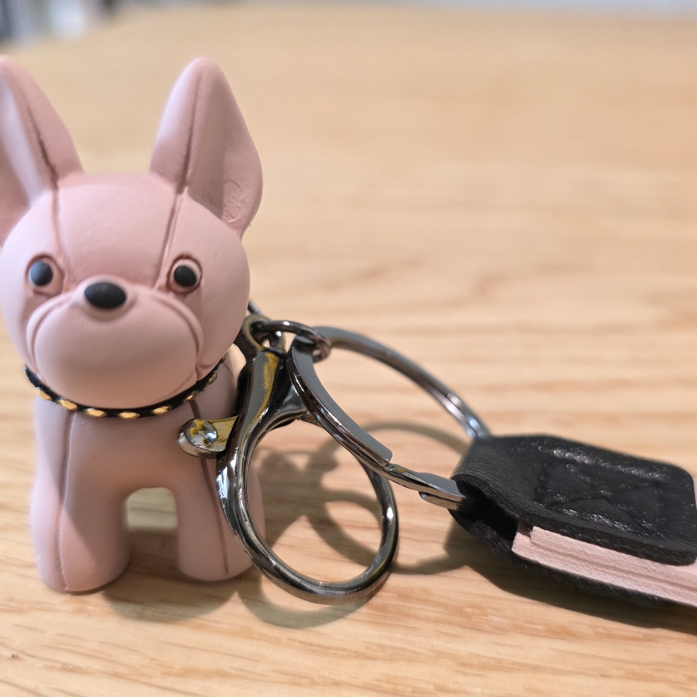 Cite Resin French Bulldog Keychain Purse Charm -Pink - Picture 4 of 4
